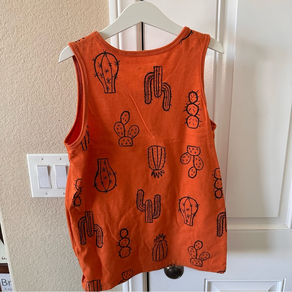Cat & Jack Orange Cactus Print Tank Top Size 8/10 - Picture 4 of 4